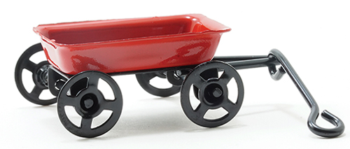 Dollhouse Miniature Small Red Wagon